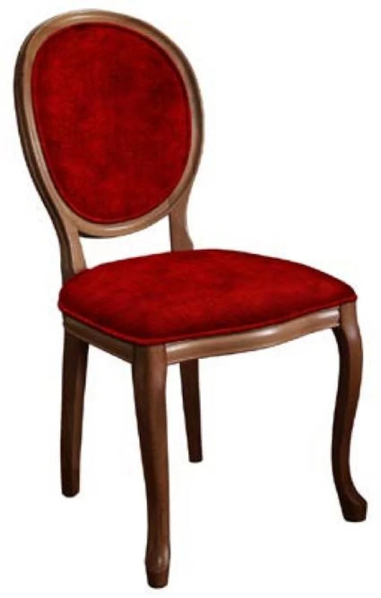 Baroque dining room chair burgundy red / brown - handmade antique style chair - dining room furniture in baroque style