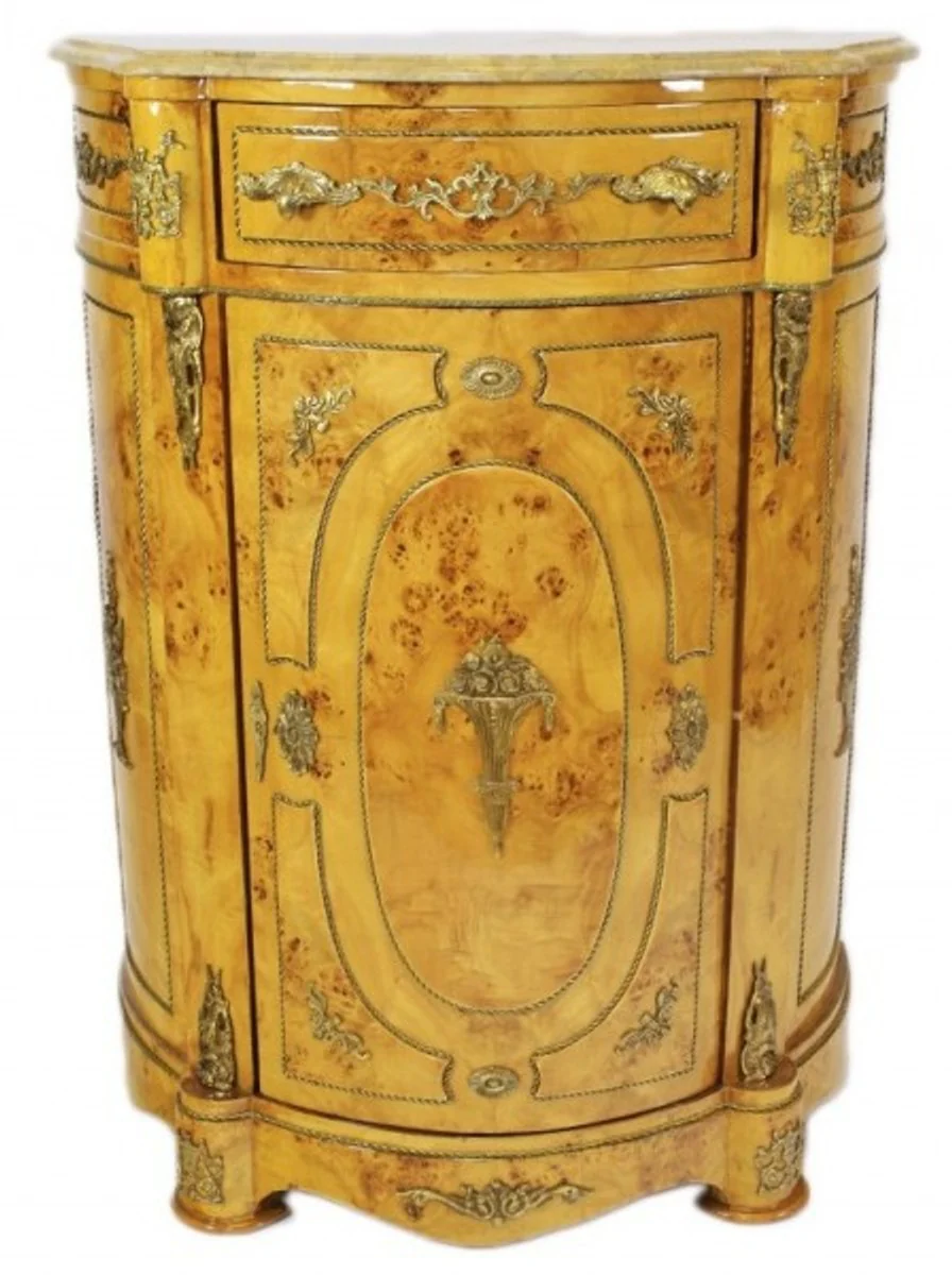 Empire chest of drawers cabinet with marble top bird