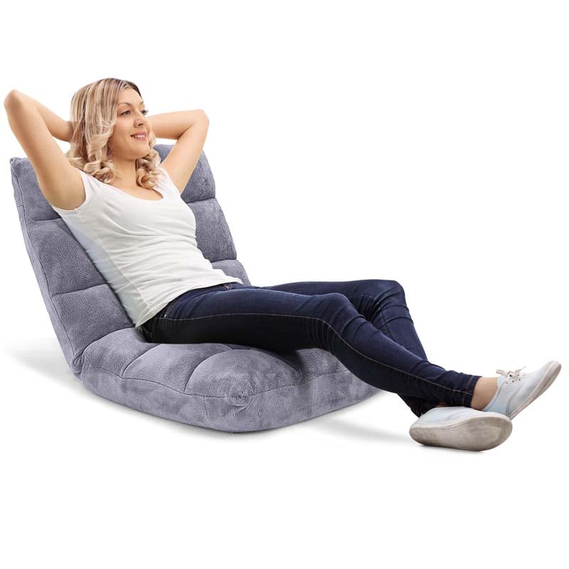 Memory Foam Bodenstuhl, 14-Position verstellbare Falten Gaming Sofa Stuhl mit Rückenunterstützung, Chaise Lounge Schlafcouch Recliner
