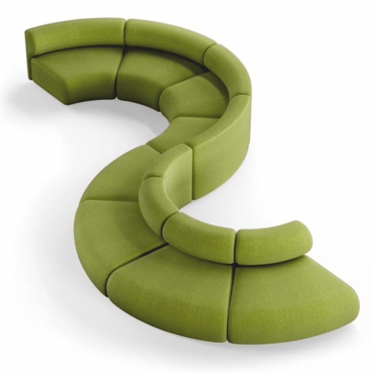 Luxury Sofa Green 590 cm - Curved Modular 8 Piece Sofa - Hotel Furniture