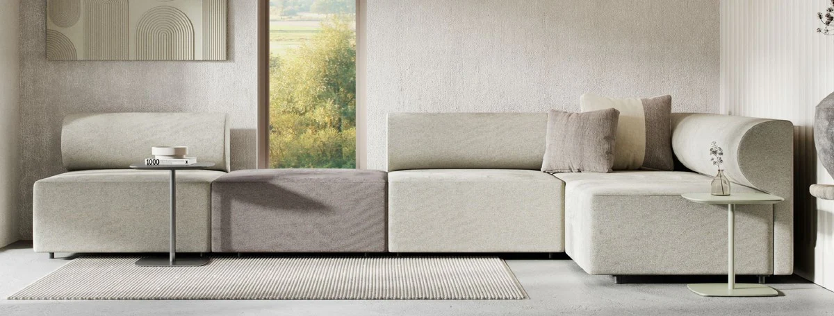 Luxury corner sofa gray / dark gray 360 x 180 cm - Modular living room sofa - Luxury furniture