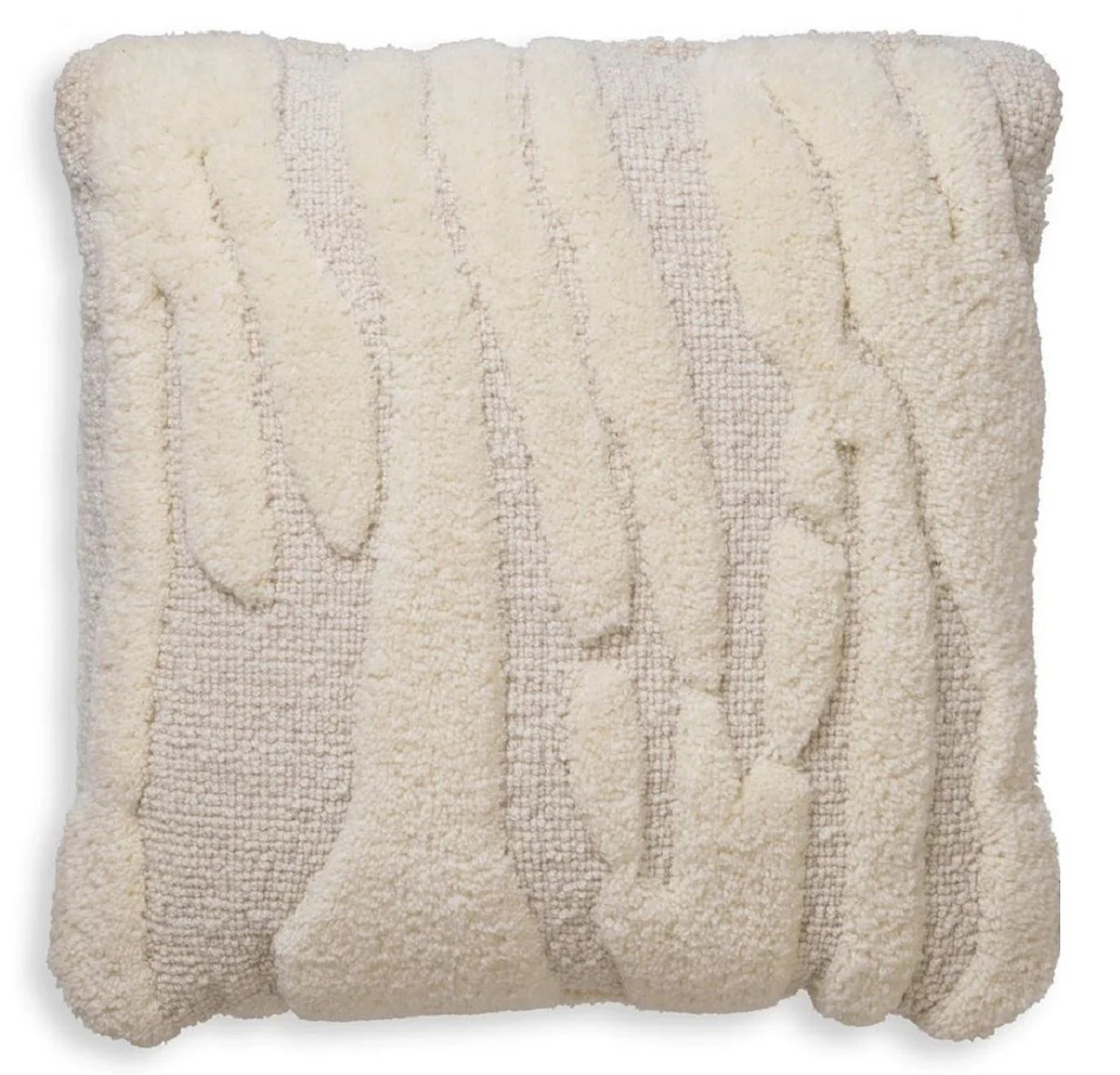 Luxury cushion ivory 50 x 50 cm - Handwoven decorative wool cushion - Square decorative cushion - Living room decoration - Luxury decorative accessories