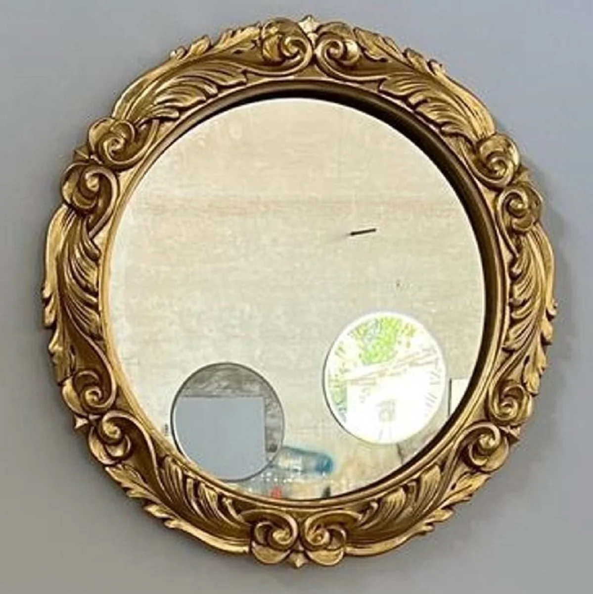 Luxury Baroque Wall Mirror Gold - Magnificent Mirror in Baroque Style - Round Baroque Wardrobe Mirror - Luxury Quality - Made in Italy