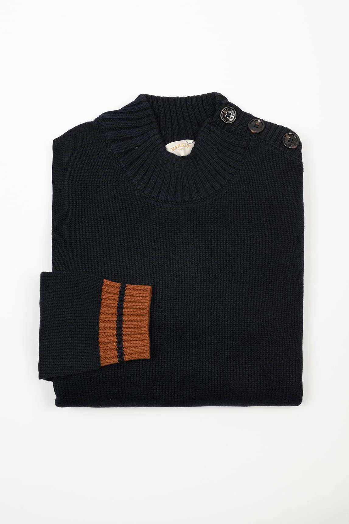 Rivera-Spain Marineblauer Markup-Pullover mit Knöpfen