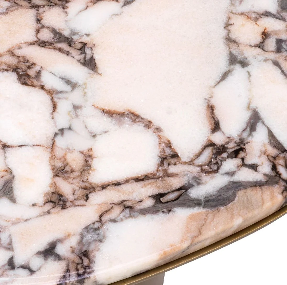 Luxury side table multicolored / brass 58.5 x 60.5 x H. 51 cm - Stainless steel table with marble top - Living room furniture - Luxury furniture - Living room furnishings - Luxury quality