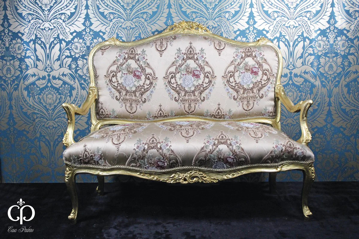 Baroque sofa cream pattern / gold - Italian style - Baroque furniture - unique!