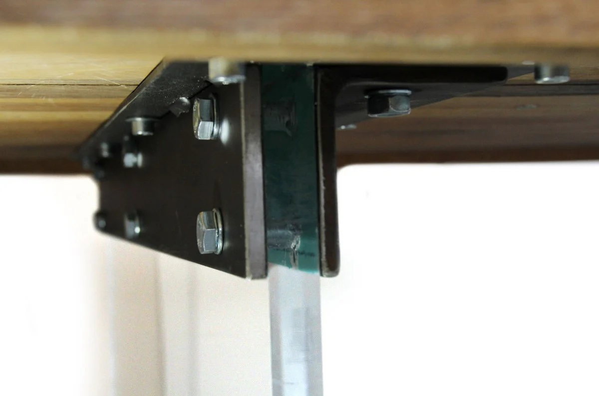 Luxury dining table - Various colors & sizes - Kitchen table with rustic solid wood table top and glass legs - Dining room table