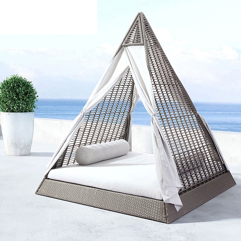 Freeshipping Lounger Outdoor Rattan Sofa Liegebett Balkon Villa Outdoor PU Rattan Stühle