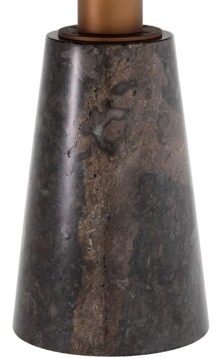 Luxury dining table gray Ø 132 x H. 76 cm - Round marble kitchen table - Luxury dining room furniture