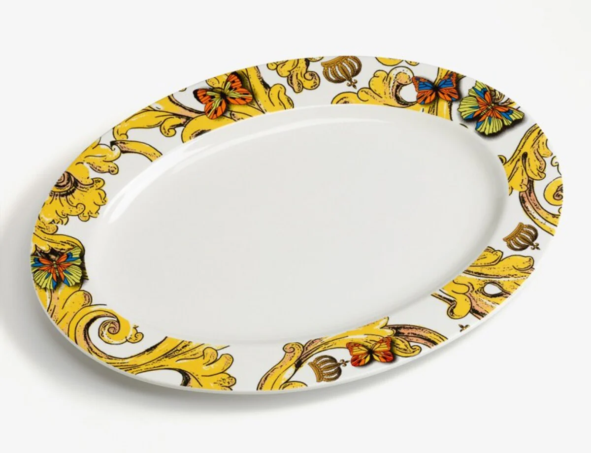 Harald Glööckler porcelain plate oval 35 x 25 cm Baroque decoration Pompöös
