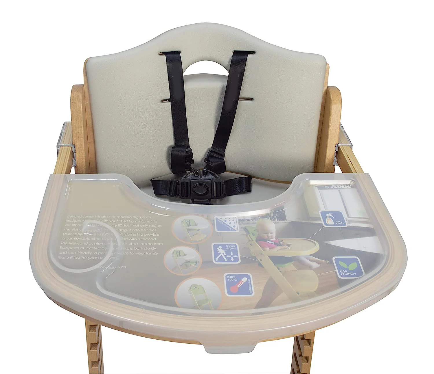 Hochstühle aus Holz für Babys und Kleinkinder. 3-in-1 verstellbarer Hochstuhl mit abnehmbarem Tablett, leicht zu reinigen, tragbar. 6 Months up to 250 Lb. Kissen aus Naturholz/Olivenholz