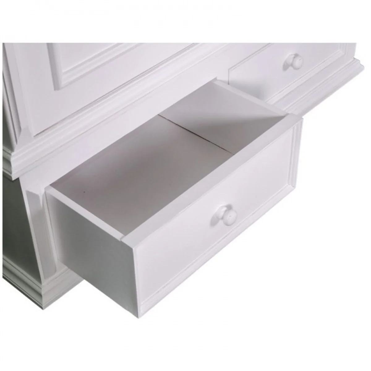 Country house style wardrobe white - clothes cupboard shabby H 206 cm W 127 cm D 61 cm