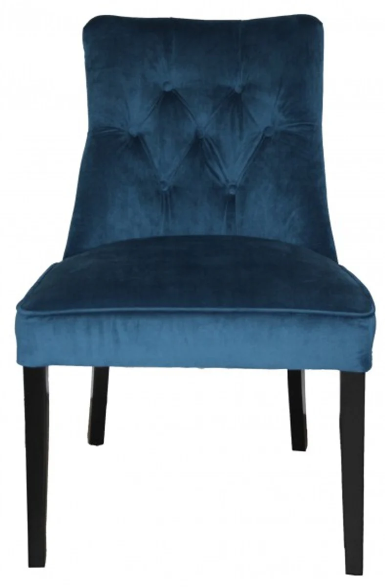 Dining room chair blue / black without armrests - Baroque furniture