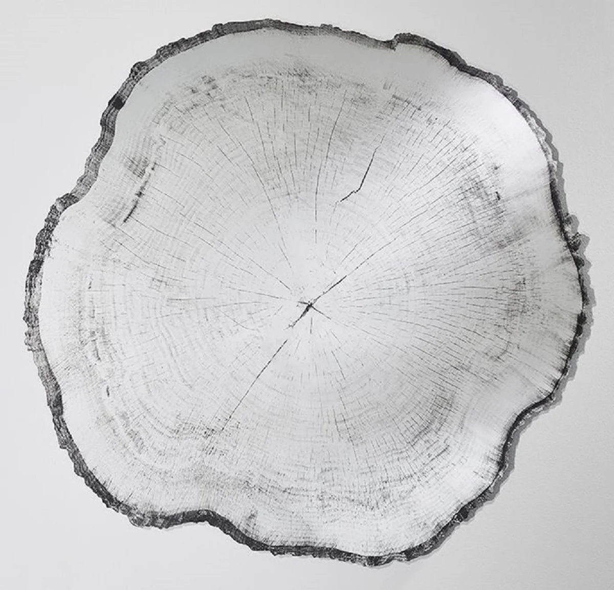 Luxury wall mirror in tree disc design white / black 80 x 2.5 x H. 78 cm - living room mirror - bedroom mirror - cloakroom mirror - luxury furniture - luxury interior