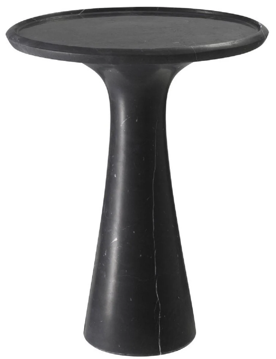 Luxury side table black Ø 46.5 x H. 60 cm - Round side table made of high-quality marble - Luxury living room furniture