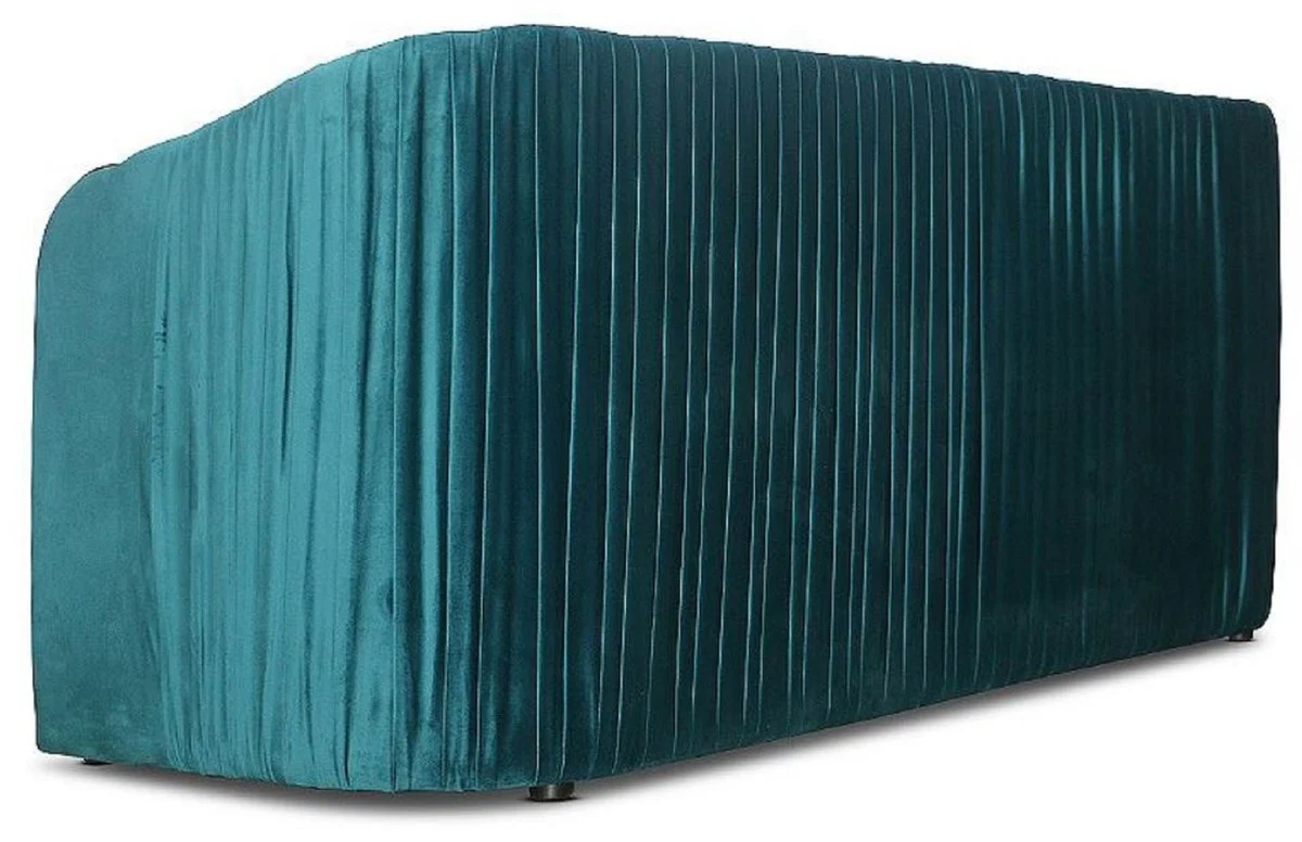 Art Deco velvet sofa green blue / gold 180 x 78 x H. 80 cm - Living room sofa - Art Deco living room furniture