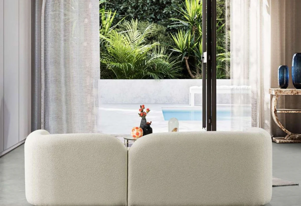 Luxury sofa ivory 240 x 90 x H. 75 cm - living room sofa - hotel sofa - living room furniture - hotel furniture - luxury furniture - luxury furnishings - living room furnishings