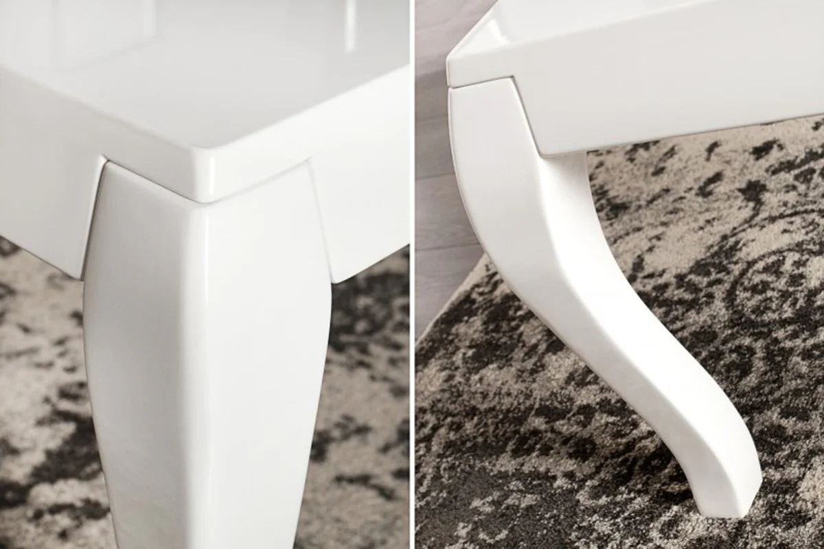 Side table white - high gloss (110x45x60cm) coffee table living room table