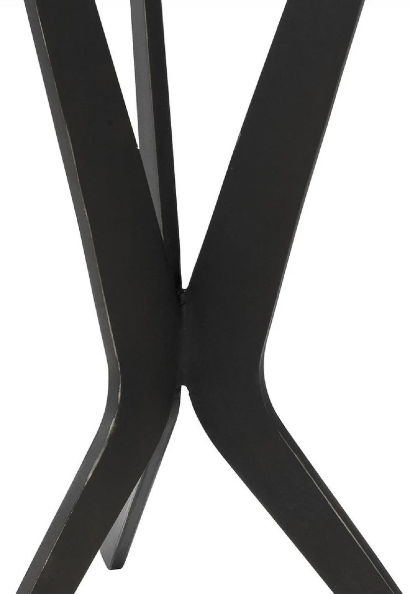 Luxury side table black / bronze Ø 30.5 x H. 52 cm - Round table with granite top and metal legs - Living room furniture - Luxury furniture