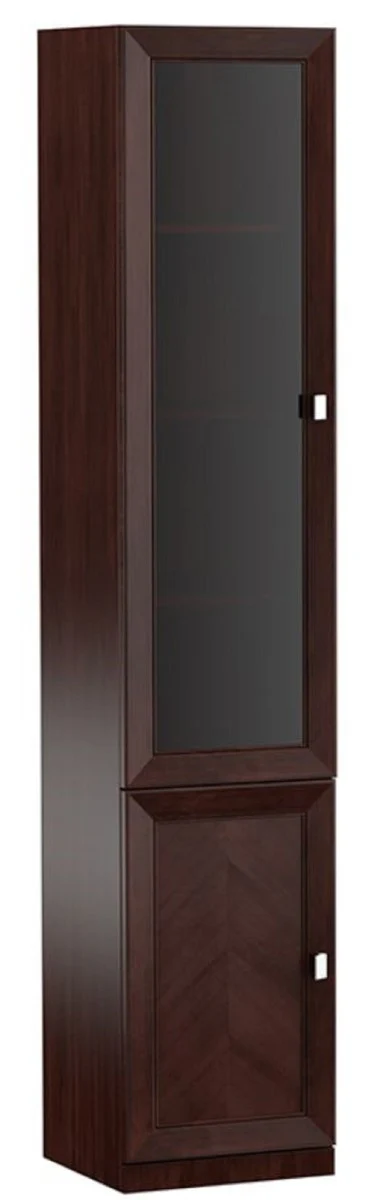 Luxury living room cabinet with 2 doors dark brown / silver 45.4 x 44.2 x H. 225.6 cm - living room furniture