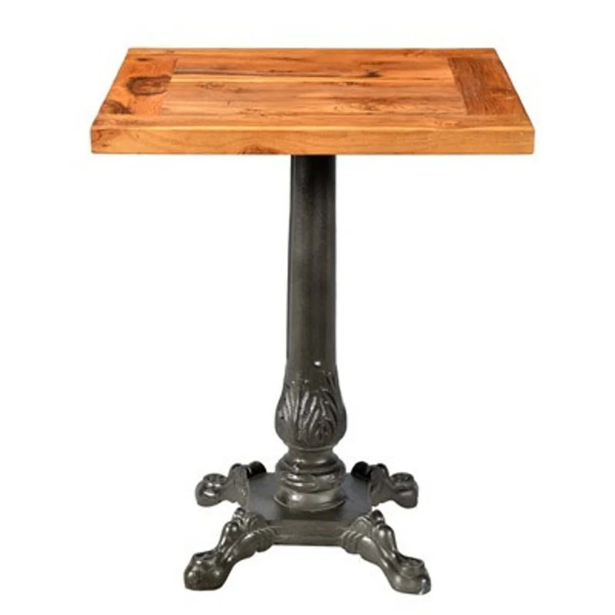 Baroque side table iron with solid wood top 60 x 60 x H74 cm - Art Nouveau table