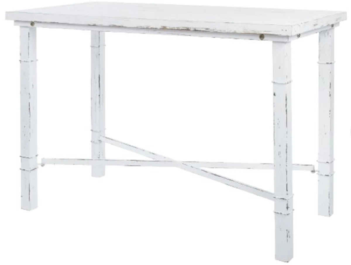 Country house style dining table antique white 120 x 60 x H. 80 cm - Small shabby chic dining room table