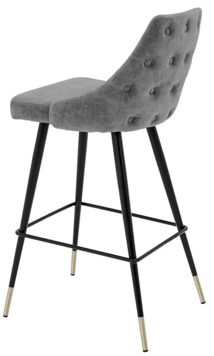 Luxury bar chair gray / black 47 x 52 x H. 101 cm - luxury bar furniture
