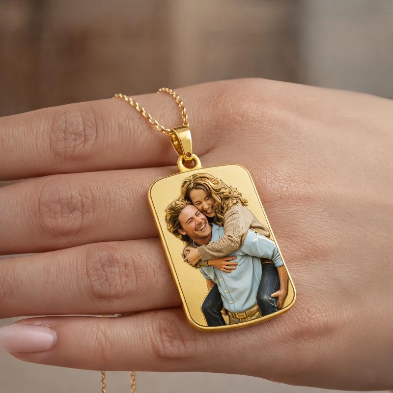 Personalized Couple Photo Calendar Necklace-$35.00-Photo to 3d art