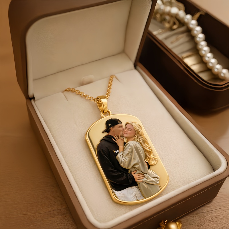 Personalized Couple Photo Calendar Necklace-$35.00-Photo to 3d art