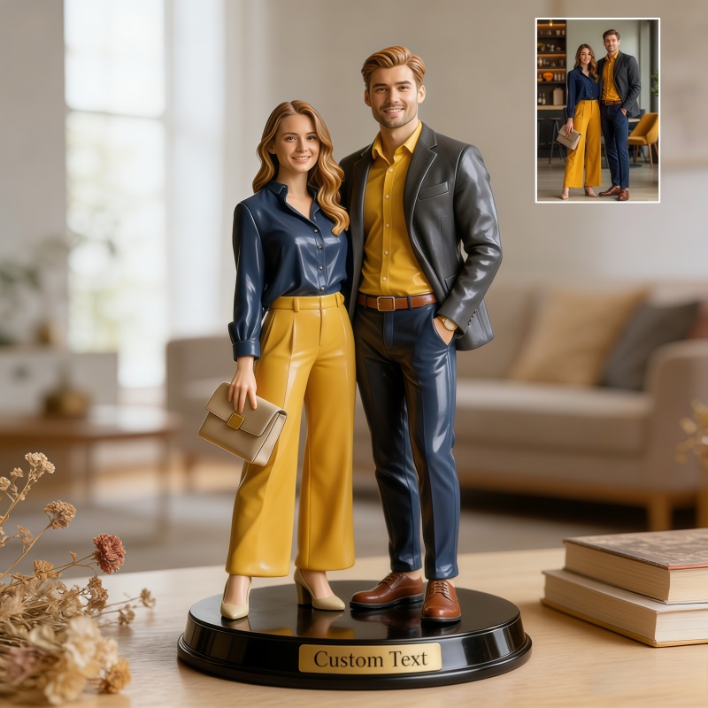 Personalized couple photo desk figurine-$42.66-Photo to 3d art